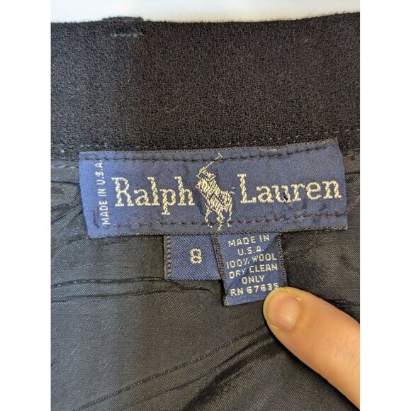 Vintage Ralph Lauren Wool Wrap Skirt With Belt Loops Pockets READ - Picture 8 of 10